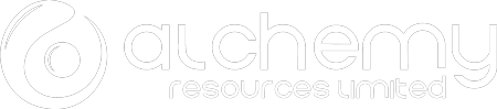 Alchemy Resources Logo, reverse in white